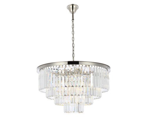 Elegant Urban Classic Chandelier - Polished Nickel, L 32" (1231D32PN-RC)