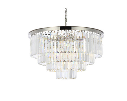 Elegant Urban Classic Chandelier - Polished Nickel, L 32" (1231D32PN-RC)