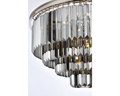 Elegant Urban Classic Chandelier - Polished Nickel/Silver, L 32" (1231D32PN-SS-RC)