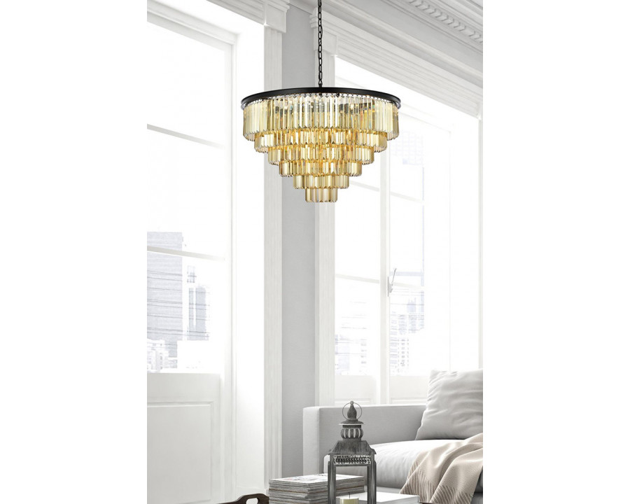 Elegant Urban Classic Chandelier - Matte Black/Gold, L 44" (1231D44MB-GT-RC)