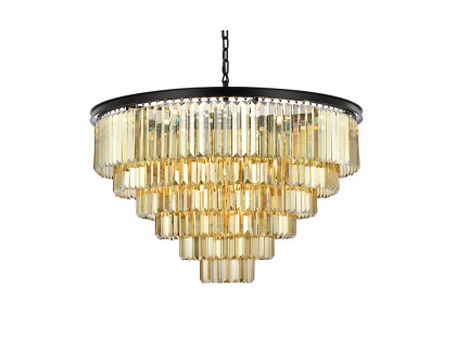 Elegant Urban Classic Chandelier - Matte Black/Gold, L 44" (1231D44MB-GT-RC)