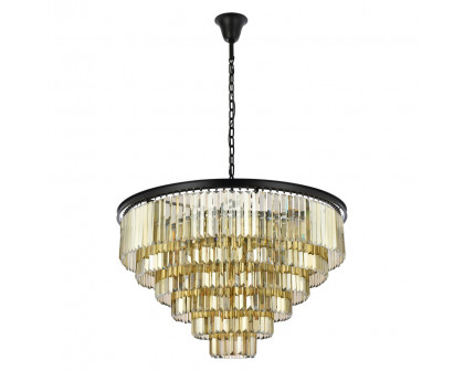 Elegant Urban Classic Chandelier - Matte Black/Gold, L 44" (1231D44MB-GT-RC)