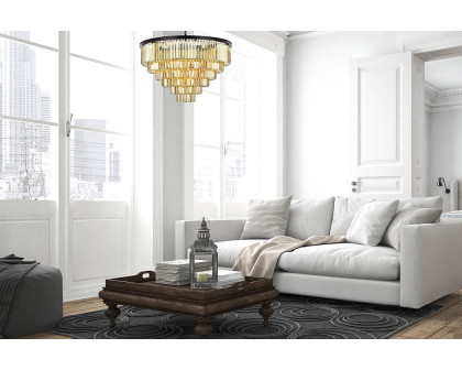 Elegant Urban Classic Chandelier - Matte Black/Gold, L 44" (1231D44MB-GT-RC)