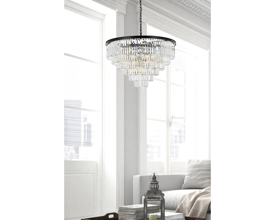 Elegant Urban Classic Chandelier - Matte Black, L 44" (1231D44MB-RC)