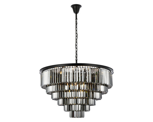 Elegant Urban Classic Chandelier - Matte Black/Silver, L 44" (1231D44MB-SS-RC)