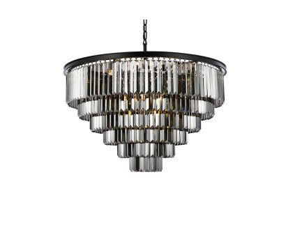 Elegant Urban Classic Chandelier - Matte Black/Silver, L 44" (1231D44MB-SS-RC)