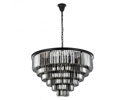 Elegant Urban Classic Chandelier - Matte Black/Silver, L 44" (1231D44MB-SS-RC)