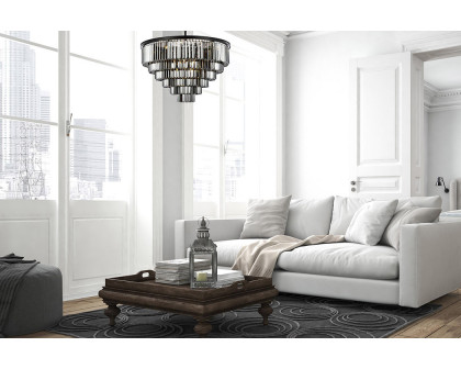 Elegant Urban Classic Chandelier - Matte Black/Silver, L 44" (1231D44MB-SS-RC)