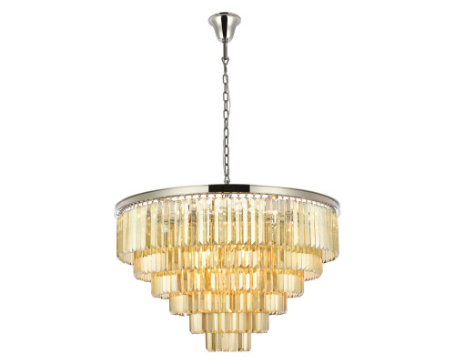 Elegant Urban Classic Chandelier - Polished Nickel/Gold, L 44" (1231D44PN-GT-RC)