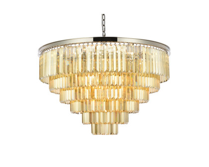 Elegant Urban Classic Chandelier - Polished Nickel/Gold, L 44" (1231D44PN-GT-RC)