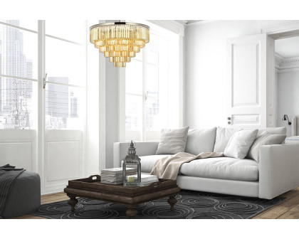 Elegant Urban Classic Chandelier - Polished Nickel/Gold, L 44" (1231D44PN-GT-RC)