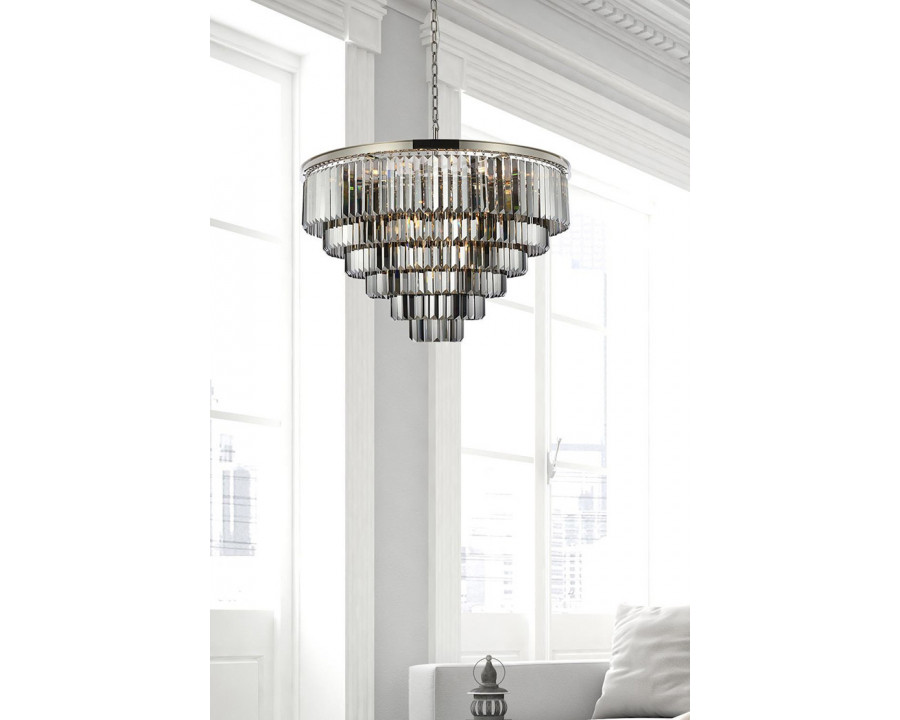 Elegant Urban Classic Chandelier - Polished Nickel/Silver, L 44" (1231D44PN-SS-RC)