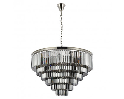 Elegant Urban Classic Chandelier - Polished Nickel/Silver, L 44" (1231D44PN-SS-RC)