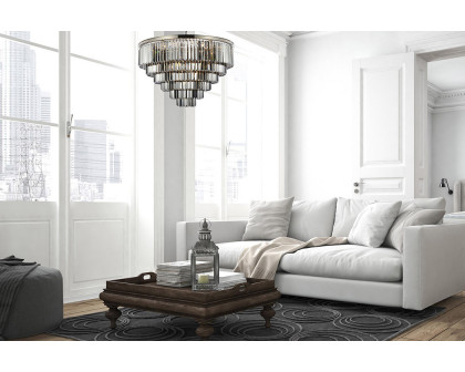 Elegant Urban Classic Chandelier - Polished Nickel/Silver, L 44" (1231D44PN-SS-RC)