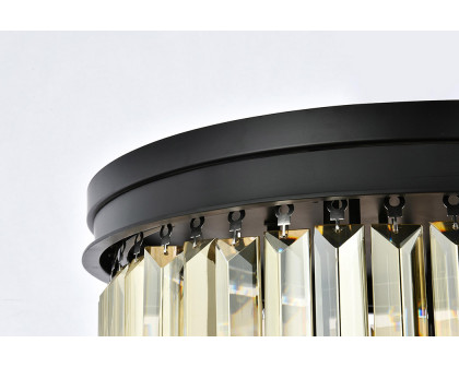 Elegant Urban Classic Flush Mount - Matte Black/Gold, L 20" (1231F20MB-GT-RC)