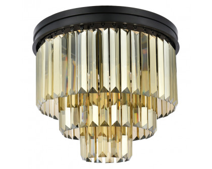 Elegant Urban Classic Flush Mount - Matte Black/Gold, L 20" (1231F20MB-GT-RC)