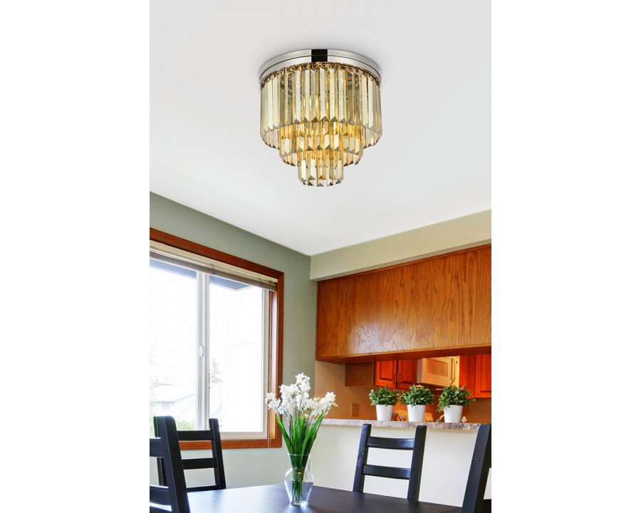 Elegant Urban Classic Flush Mount - Polished Nickel/Gold, L 20" (1231F20PN-GT-RC)