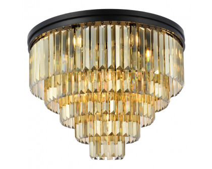 Elegant Urban Classic Flush Mount - Matte Black/Gold, L 32" (1231F32MB-GT-RC)