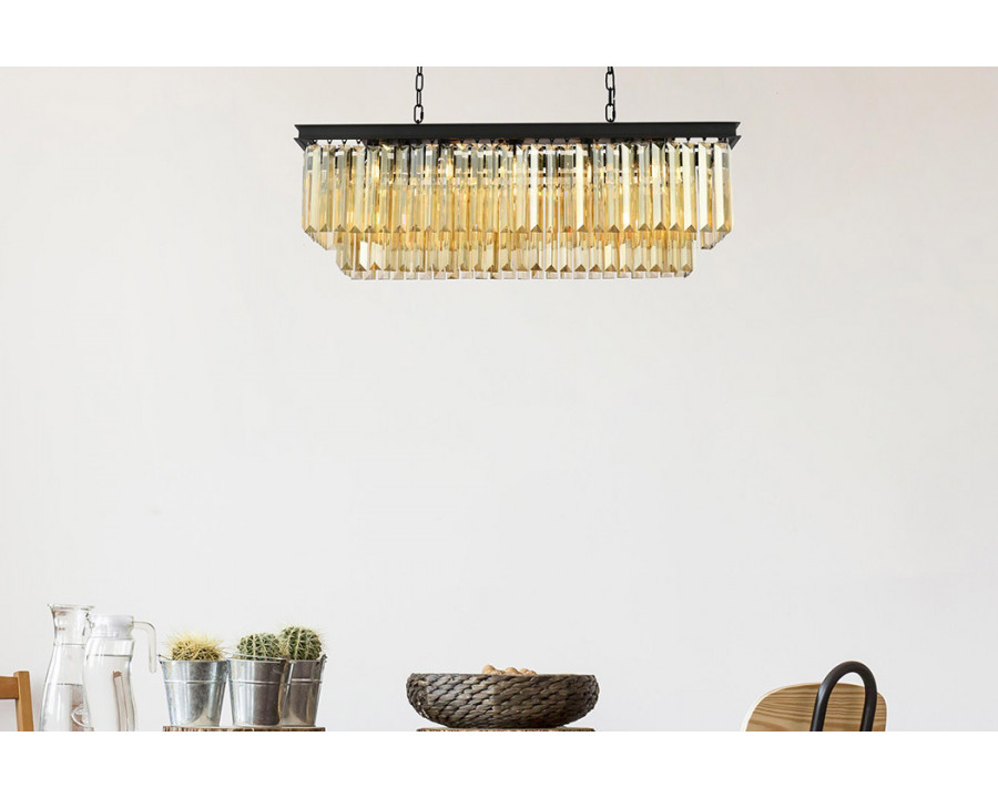 Elegant Urban Classic Chandelier - Matte Black/Gold, L 40" (1232D40MB-GT-RC)