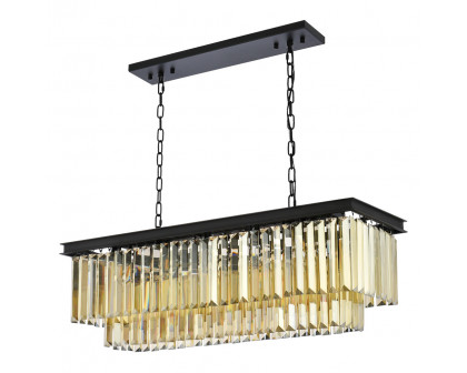 Elegant Urban Classic Chandelier - Matte Black/Gold, L 40" (1232D40MB-GT-RC)