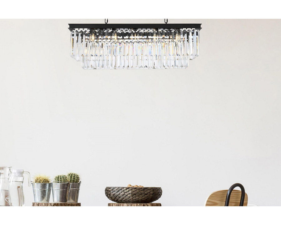 Elegant Urban Classic Chandelier - Matte Black, L 40" (1232D40MB-RC)