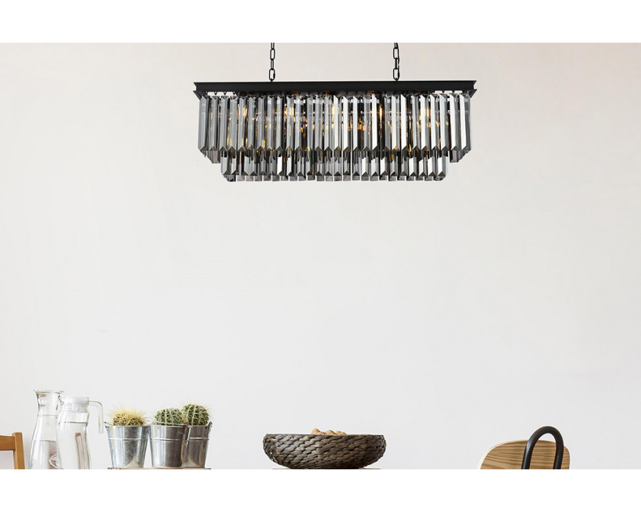 Elegant Urban Classic Chandelier - Matte Black/Silver, L 40" (1232D40MB-SS-RC)