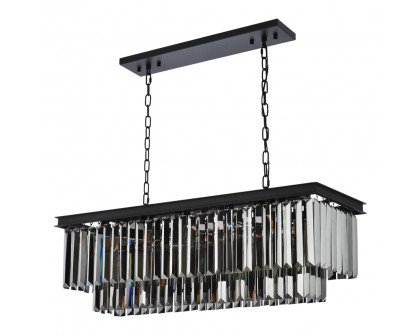 Elegant Urban Classic Chandelier - Matte Black/Silver, L 40" (1232D40MB-SS-RC)