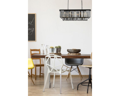 Elegant Urban Classic Chandelier - Matte Black/Silver, L 40" (1232D40MB-SS-RC)