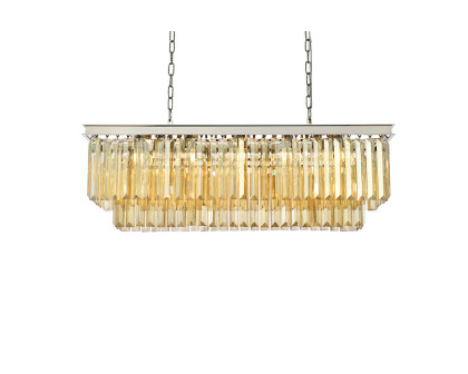 Elegant Urban Classic Chandelier - Polished Nickel/Gold, L 40" (1232D40PN-GT-RC)