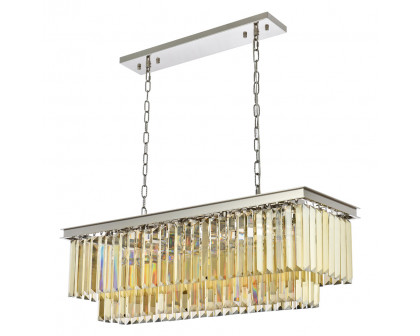 Elegant Urban Classic Chandelier - Polished Nickel/Gold, L 40" (1232D40PN-GT-RC)