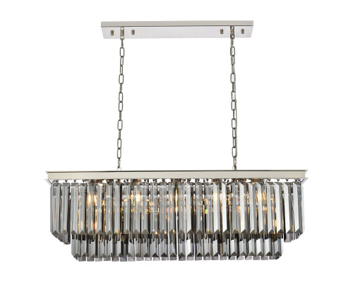 Elegant Urban Classic Chandelier - Polished Nickel/Silver, L 40" (1232D40PN-SS-RC)