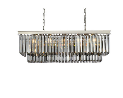 Elegant Urban Classic Chandelier - Polished Nickel/Silver, L 40" (1232D40PN-SS-RC)