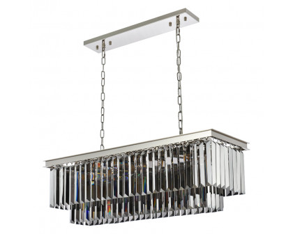 Elegant Urban Classic Chandelier - Polished Nickel/Silver, L 40" (1232D40PN-SS-RC)