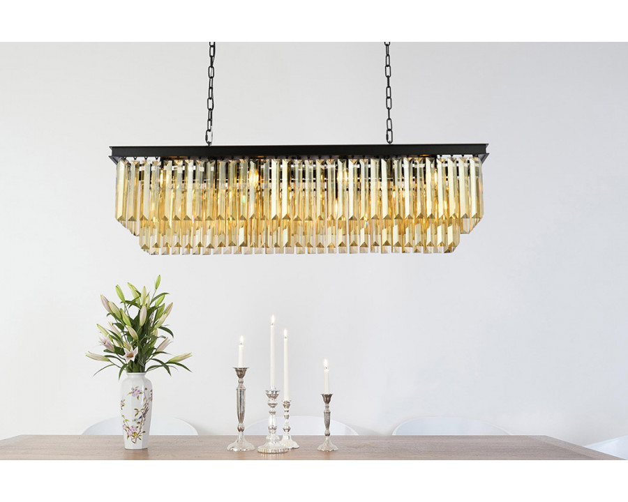 Elegant Urban Classic Chandelier - Matte Black/Gold, L 50" (1232D50MB-GT-RC)