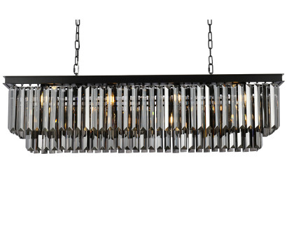 Elegant Urban Classic Chandelier - Matte Black/Silver, L 50" (1232D50MB-SS-RC)