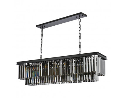 Elegant Urban Classic Chandelier - Matte Black/Silver, L 50" (1232D50MB-SS-RC)