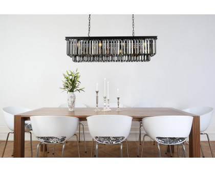 Elegant Urban Classic Chandelier - Matte Black/Silver, L 50" (1232D50MB-SS-RC)