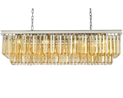 Elegant Urban Classic Chandelier - Polished Nickel/Gold, L 50" (1232D50PN-GT-RC)