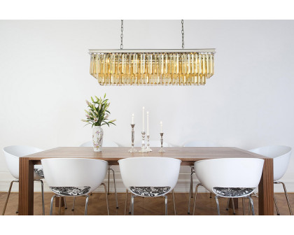 Elegant Urban Classic Chandelier - Polished Nickel/Gold, L 50" (1232D50PN-GT-RC)