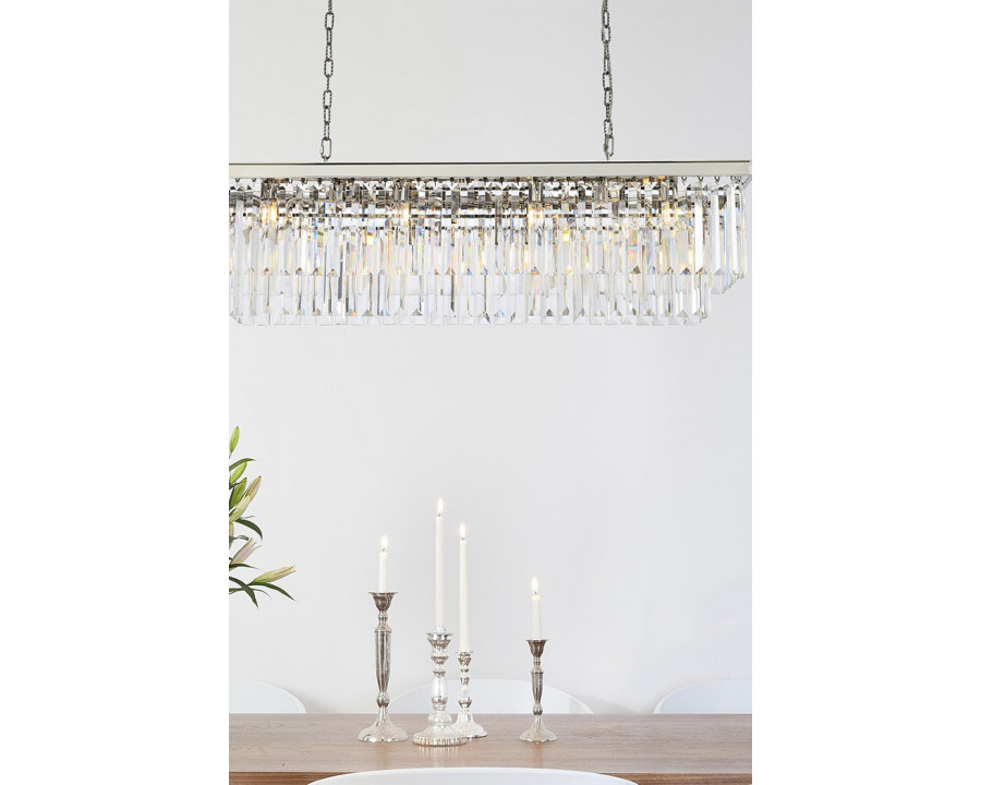 Elegant Urban Classic Chandelier - Polished Nickel, L 50" (1232D50PN-RC)