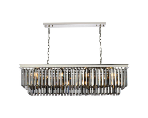 Elegant Urban Classic Chandelier - Polished Nickel/Silver, L 50" (1232D50PN-SS-RC)