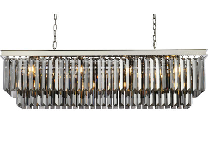 Elegant Urban Classic Chandelier - Polished Nickel/Silver, L 50" (1232D50PN-SS-RC)