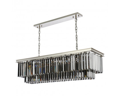 Elegant Urban Classic Chandelier - Polished Nickel/Silver, L 50" (1232D50PN-SS-RC)