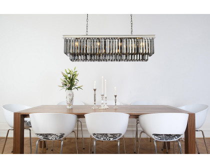 Elegant Urban Classic Chandelier - Polished Nickel/Silver, L 50" (1232D50PN-SS-RC)