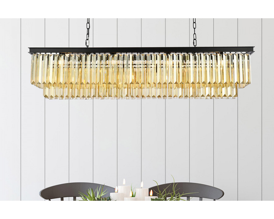 Elegant Urban Classic Chandelier - Matte Black/Gold, L 60" (1232D60MB-GT-RC)