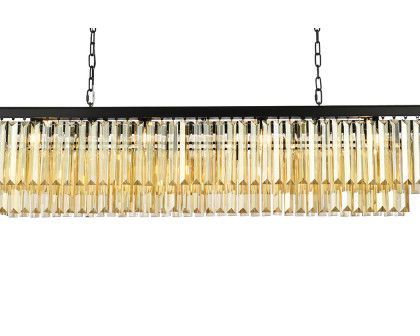 Elegant Urban Classic Chandelier - Matte Black/Gold, L 60" (1232D60MB-GT-RC)