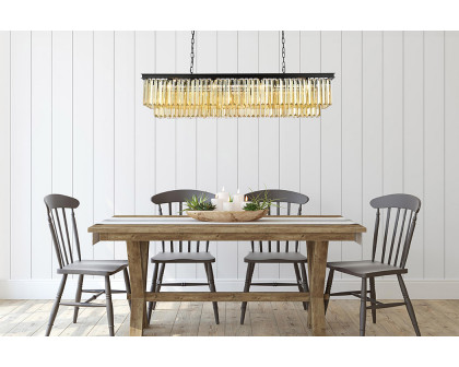 Elegant Urban Classic Chandelier - Matte Black/Gold, L 60" (1232D60MB-GT-RC)