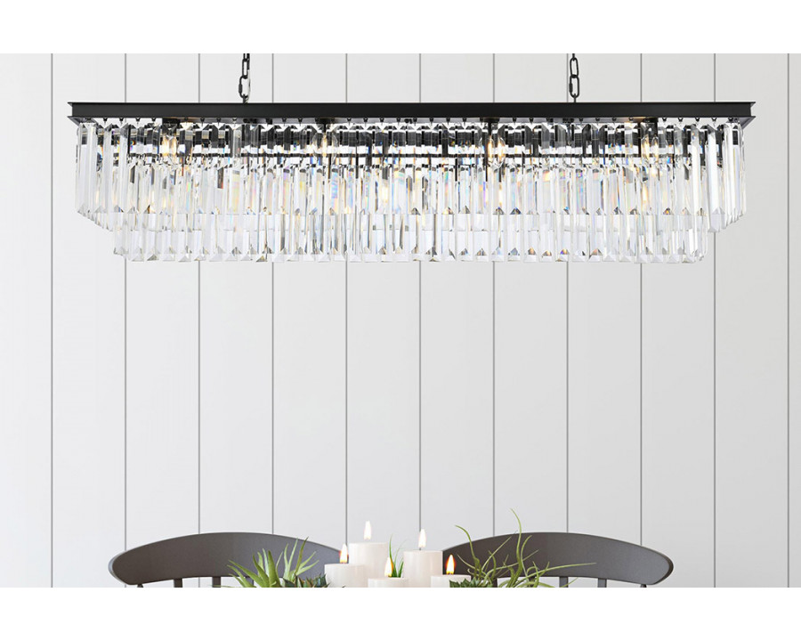 Elegant Urban Classic Chandelier - Matte Black, L 60" (1232D60MB-RC)