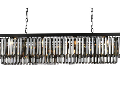 Elegant Urban Classic Chandelier - Matte Black/Silver, L 60" (1232D60MB-SS-RC)