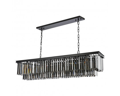 Elegant Urban Classic Chandelier - Matte Black/Silver, L 60" (1232D60MB-SS-RC)